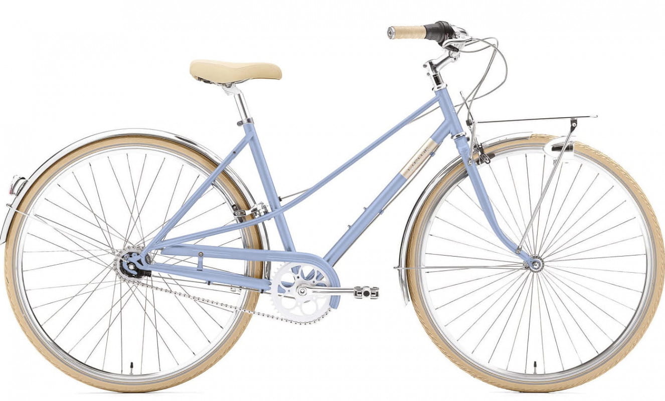 Rahmenform, blaues Damenrad