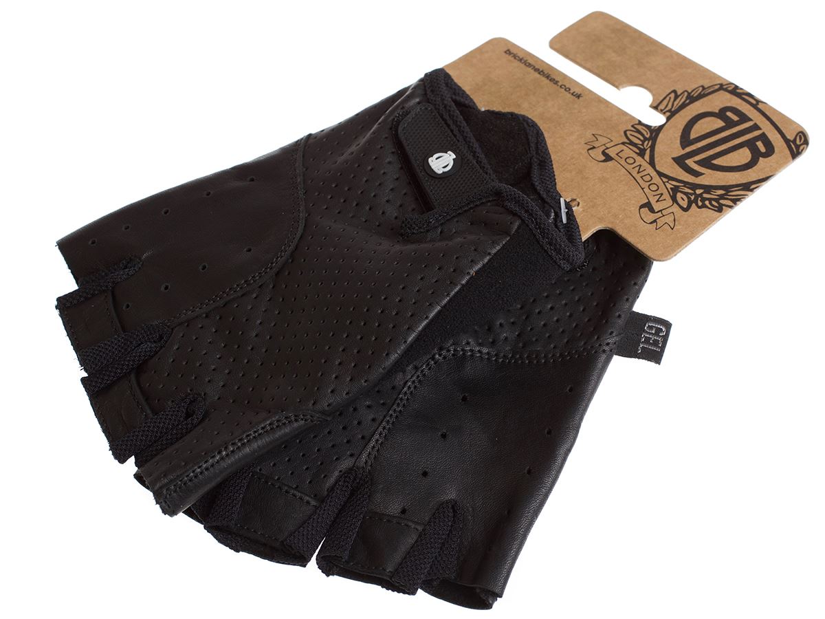 Classic Sport Leder-Fahrradhandschuhe - schwarz