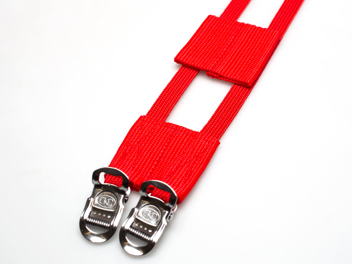 Double Nylon Straps Pedalriemen - Rot