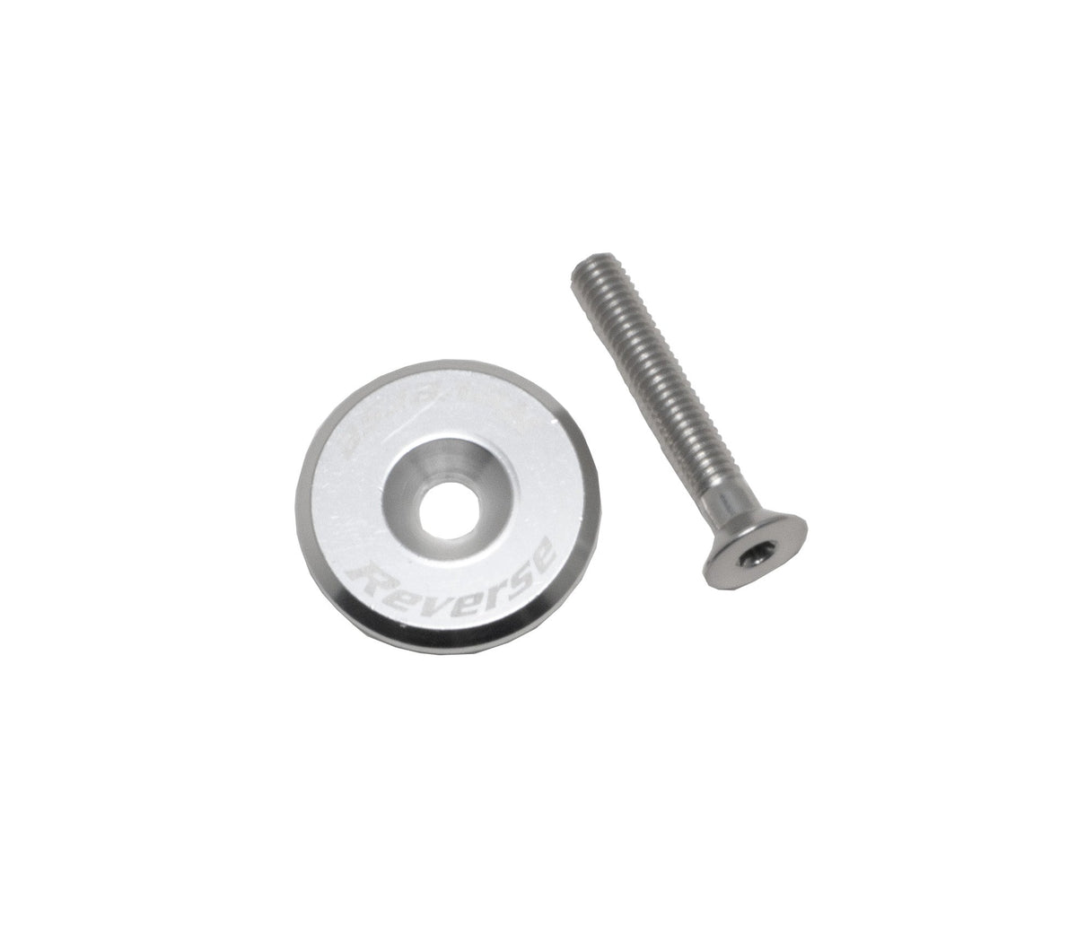 Steuersatzkappe mit Aluminiumschraube - silber Reverse