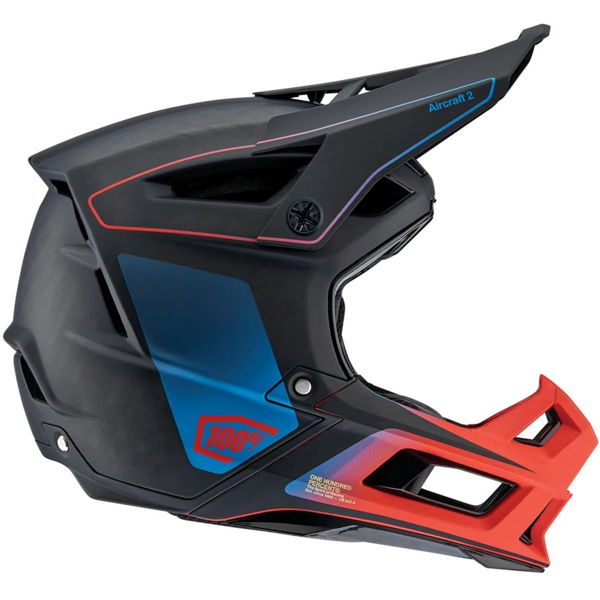 Aircraft 2 Helm - Stahl Blue/Neon Red