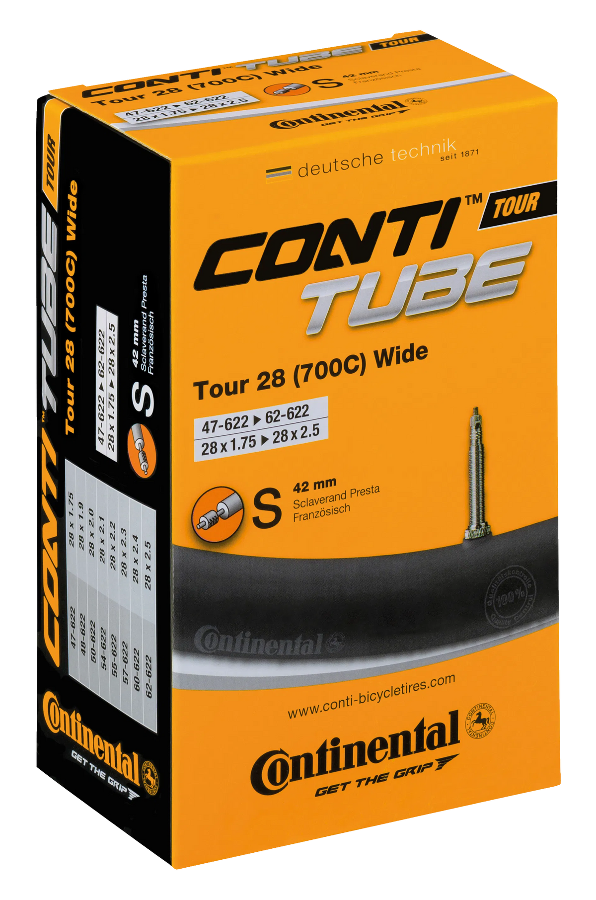 Tour 28 Zoll Schlauch Wide Sclaverand 42 mm Continental