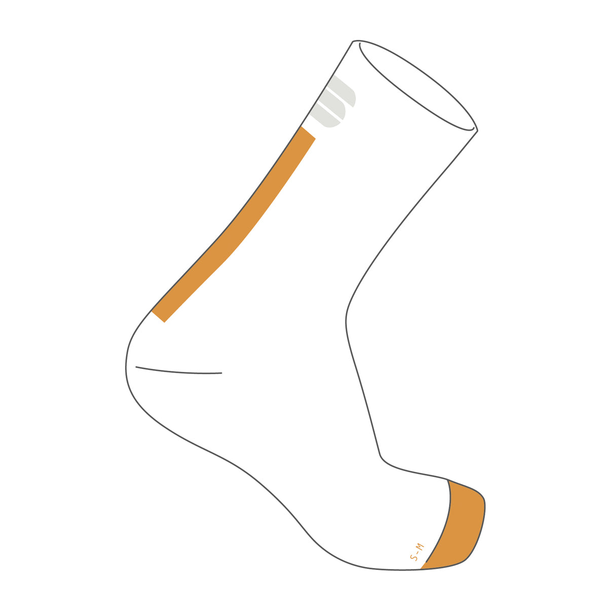 BFP 12 Damensocken - Weiss/Gold