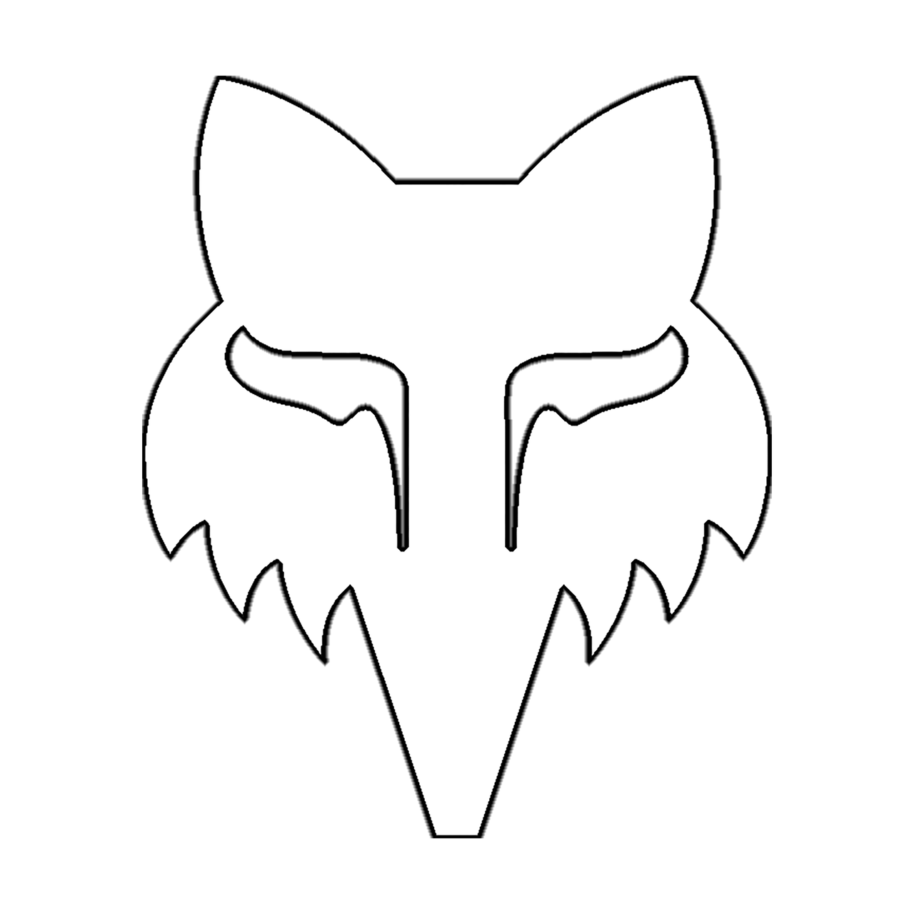 Gestanzter Sticker Fox Head - 10 cm - weiß