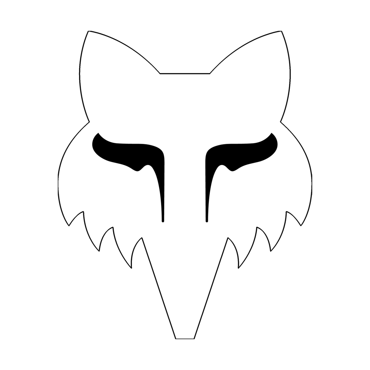 Sticker Fox Head - 3,8 cm - weiß