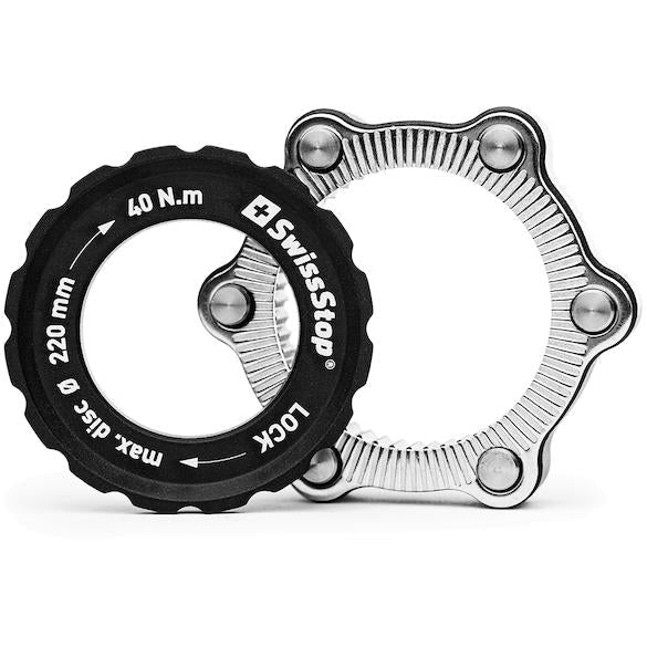 Adapter Centerlock auf 6-Loch - Silber/Schwarz Swissstop