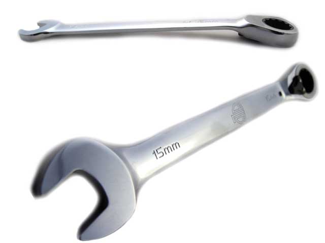 15mm Ring-/Maulschlüssel mit Ratsche