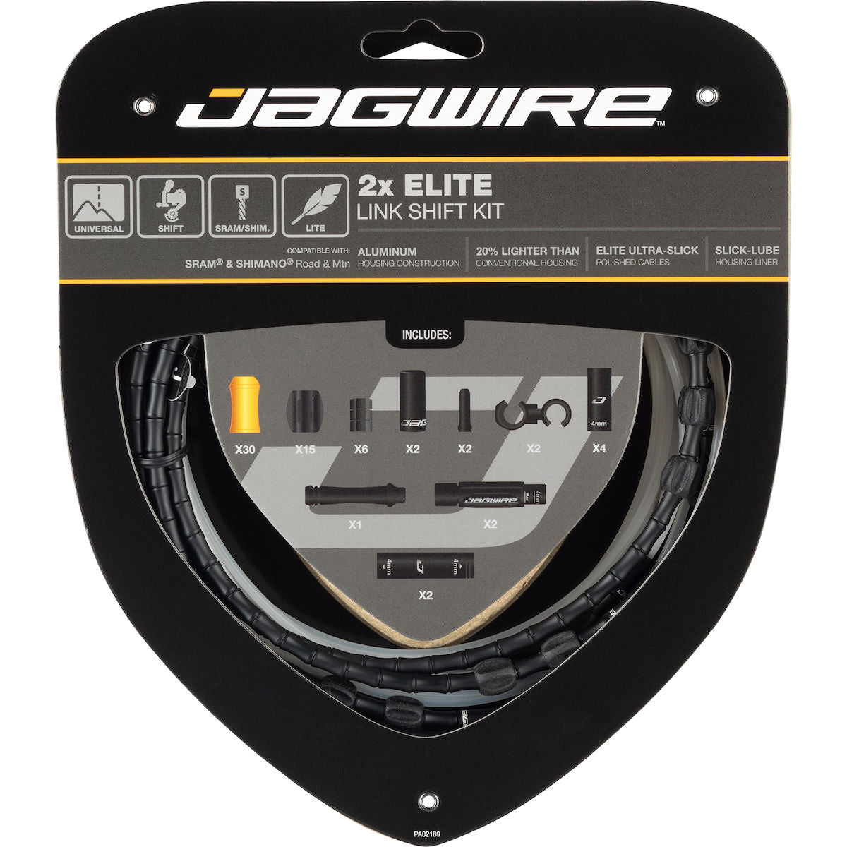 Schaltzugset Road & Mountain Elite Link 2x - schwarz