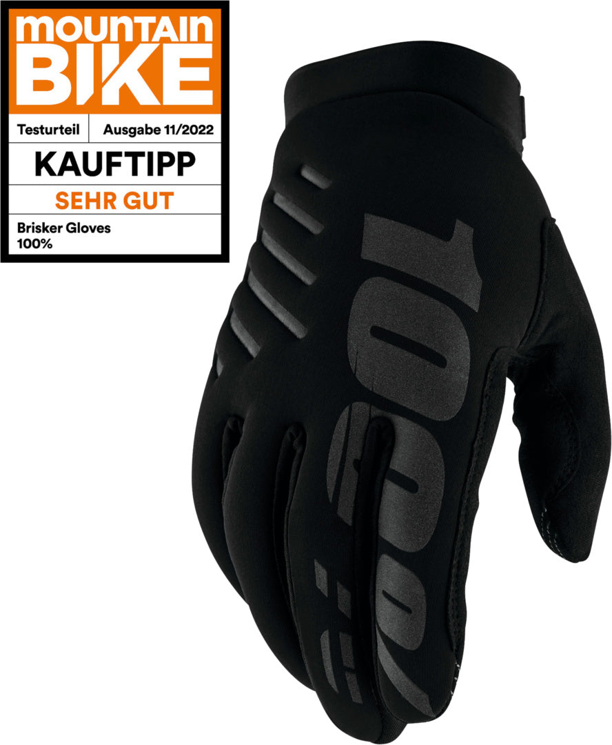 100% Brisker Youth Gloves Black schwarz