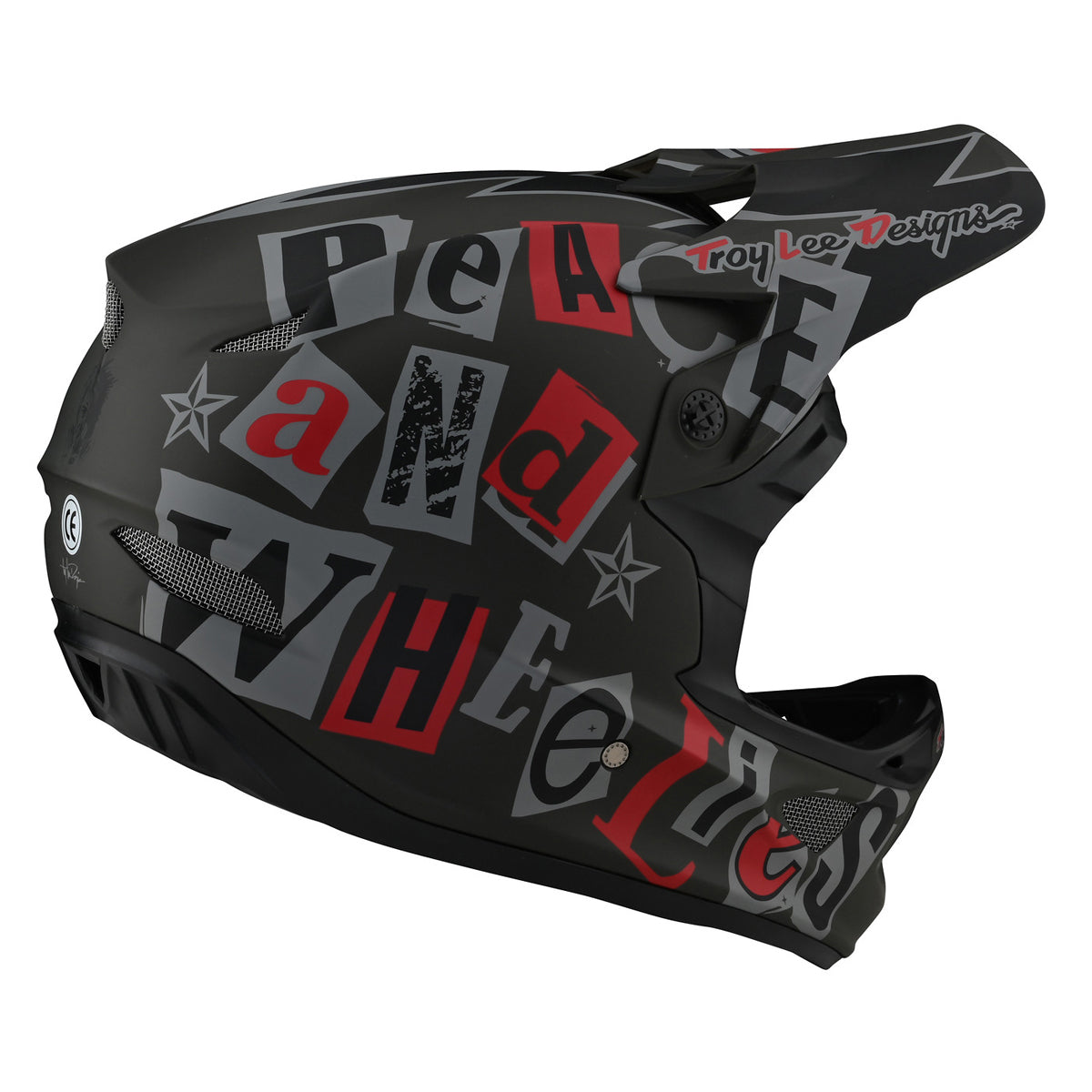 D3 Fiberlite - Fullface Helm - Anarchy Olive - Schwarz/Grau/Rot/Grün