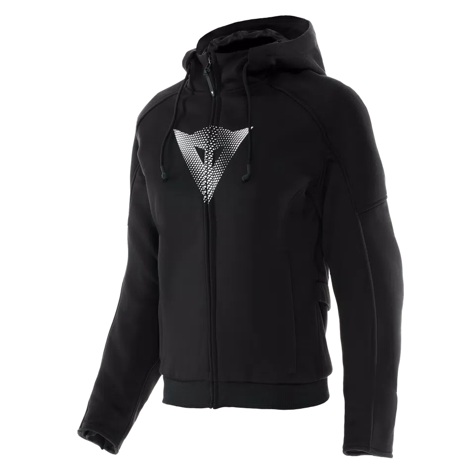 Daemon-X Safety Hoodie Full Zip WMN - Black/Black-White Dainese