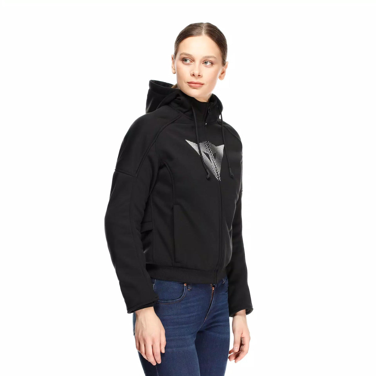 Daemon-X Safety Hoodie Full Zip WMN - Black/Black-White Dainese