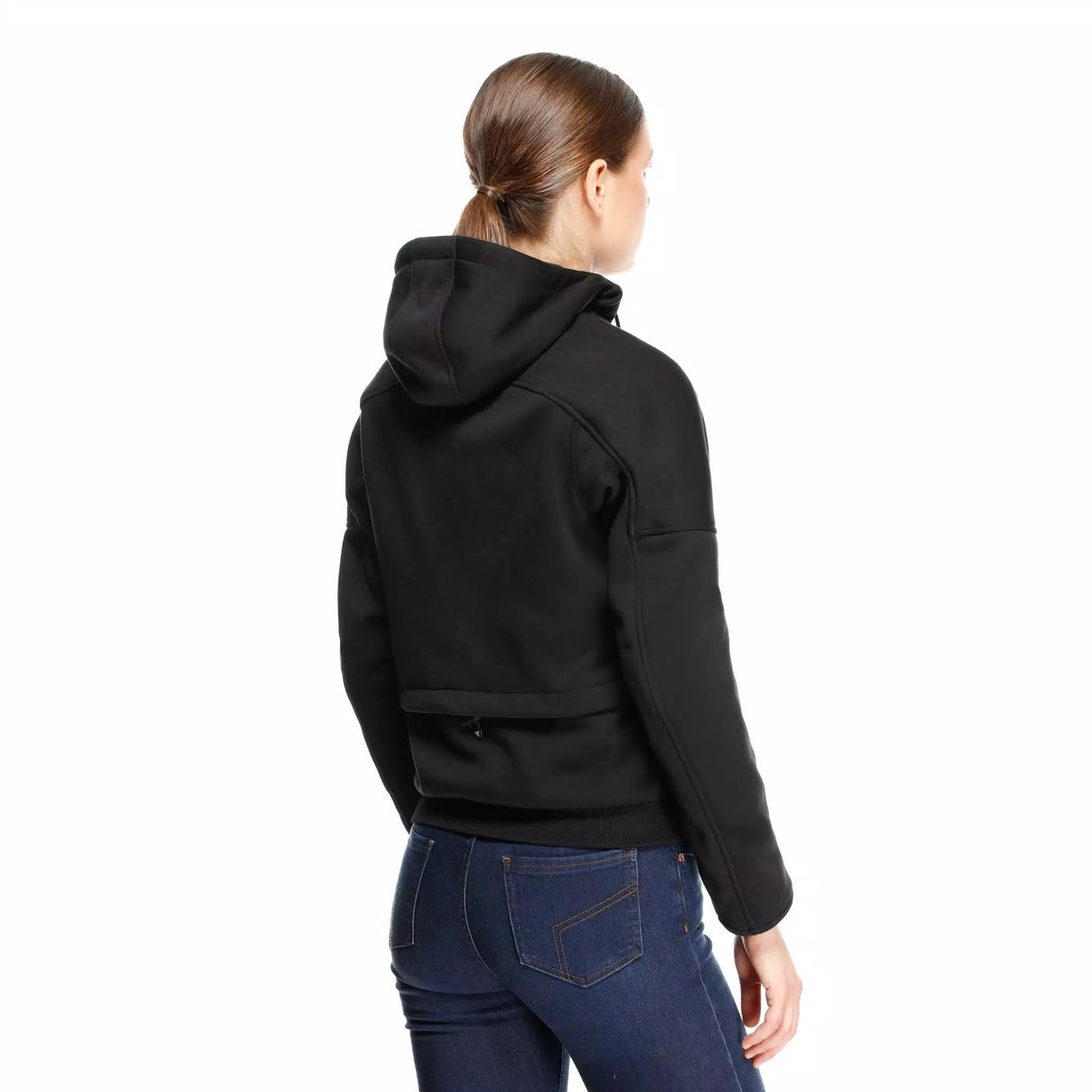 Daemon-X Safety Hoodie Full Zip WMN - Black/Black-White Dainese