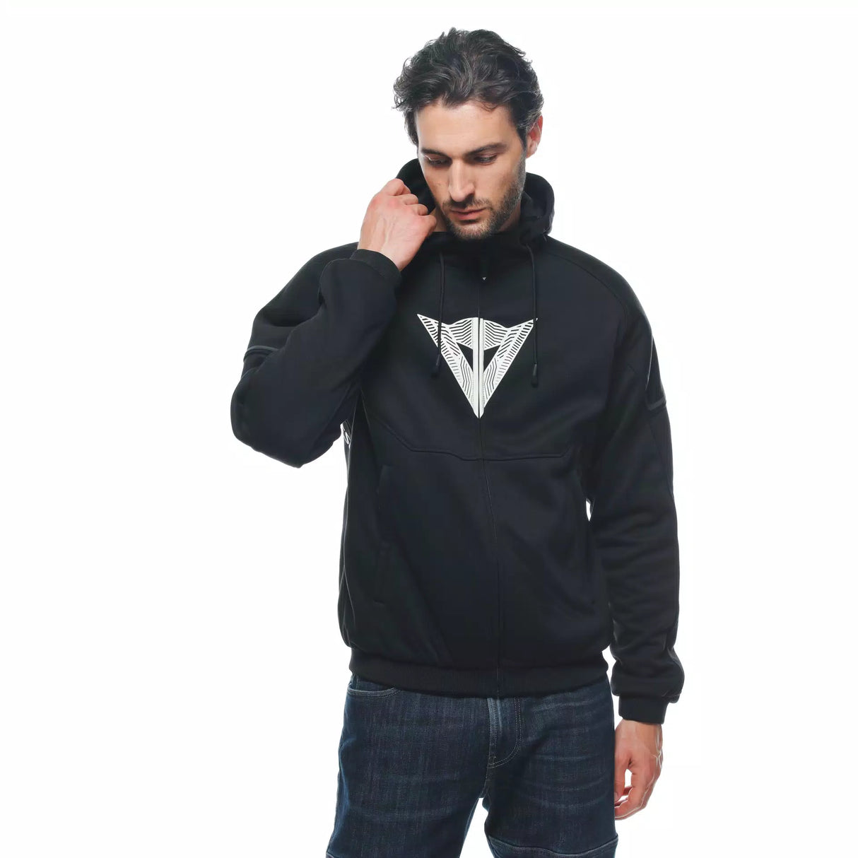 Daemon-X Safety Hoodie Full Zip - Black/Black-White