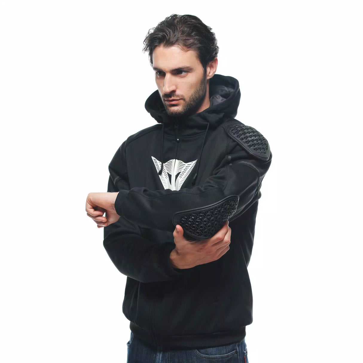 Daemon-X Safety Hoodie Full Zip - Black/Black-White