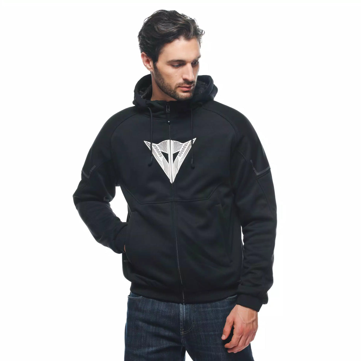 Daemon-X Safety Hoodie Full Zip - Black/Black-White