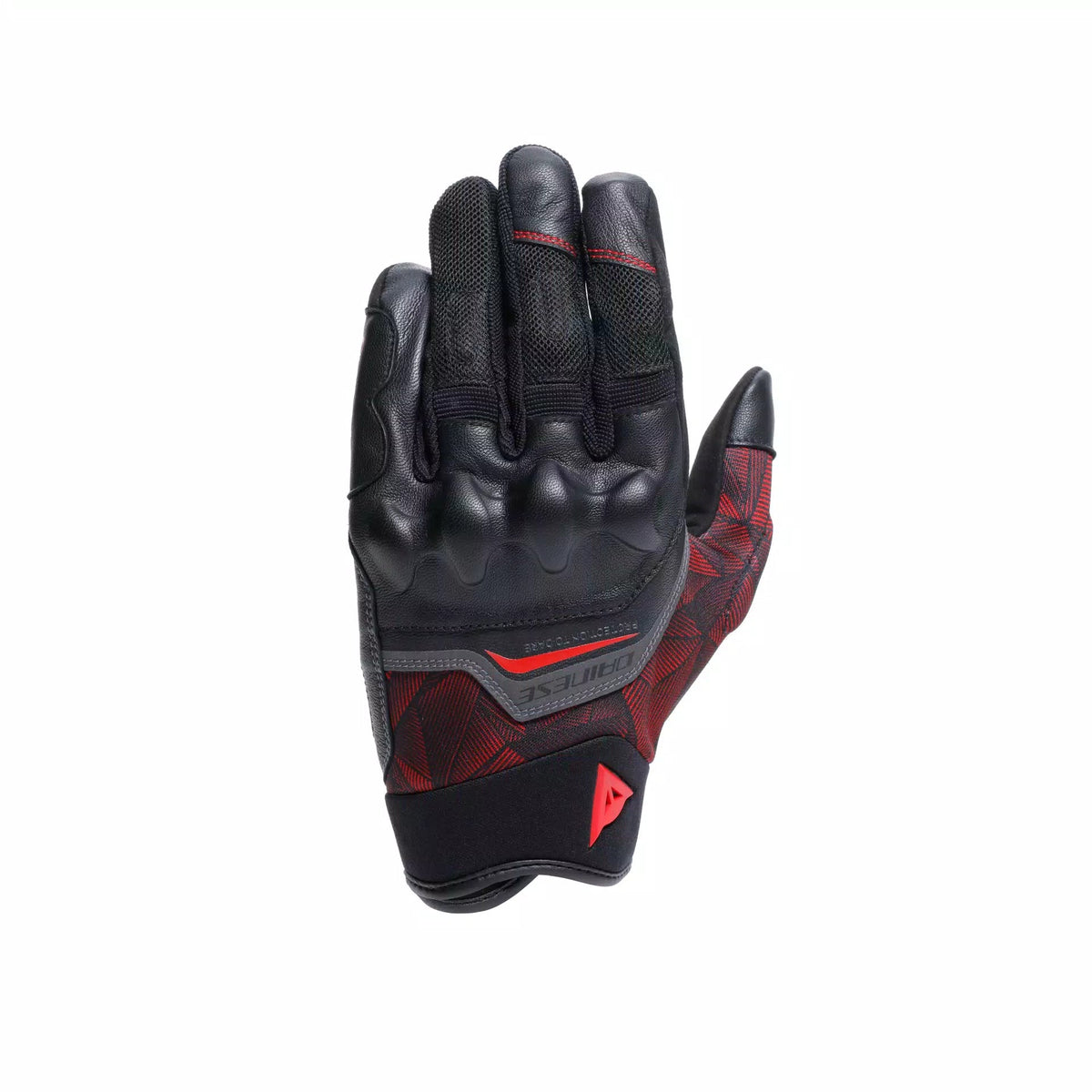Ermex Gloves - Black/Red-Lava Dainese