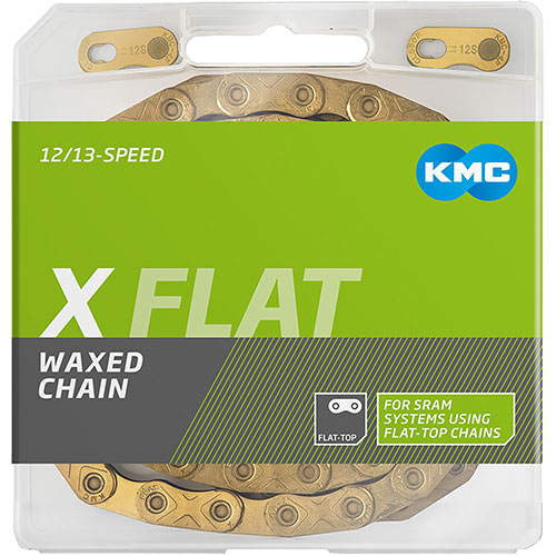 Kette X Flat 12/13-fach, 126 Glieder, gewachst - gold KMC