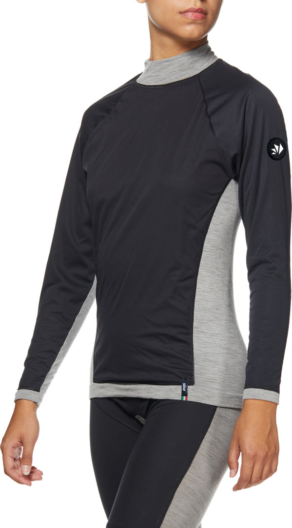 Langarm Merino TS4 MERINOS grau-schwarz