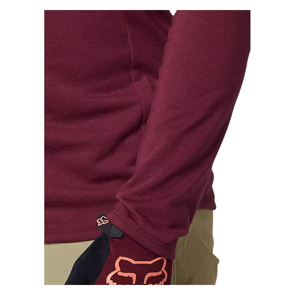 Womens Ranger Dr Mid Long Sleeve Jersey - dark maroon