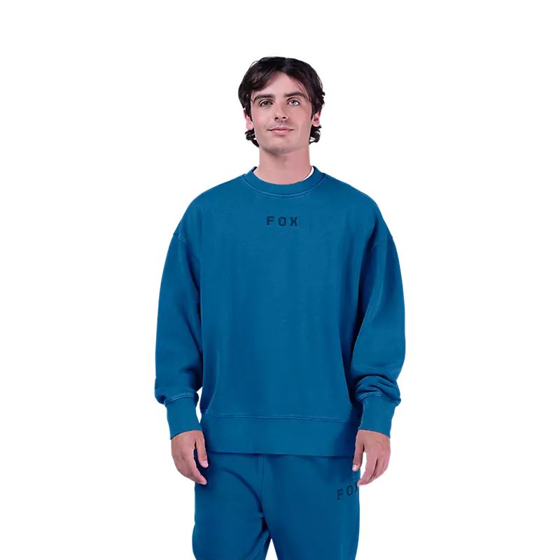Wordmark Oversized Fleece Crew - Twilight Blue
