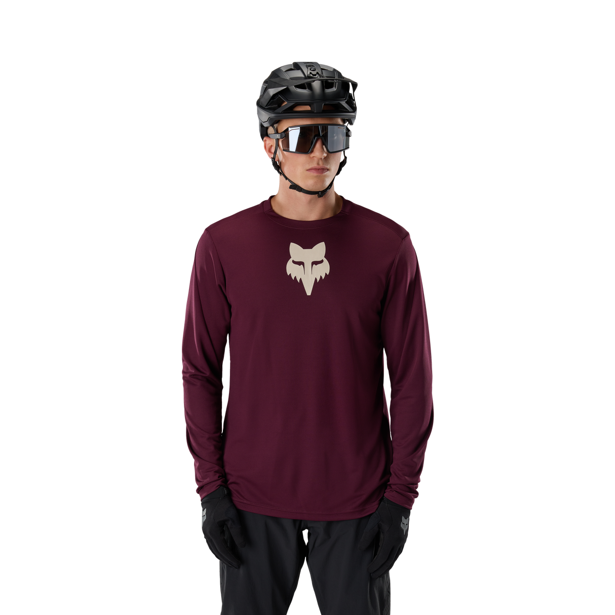 Ranger Long Sleeve Jersey Fox Head - Dark Maroon