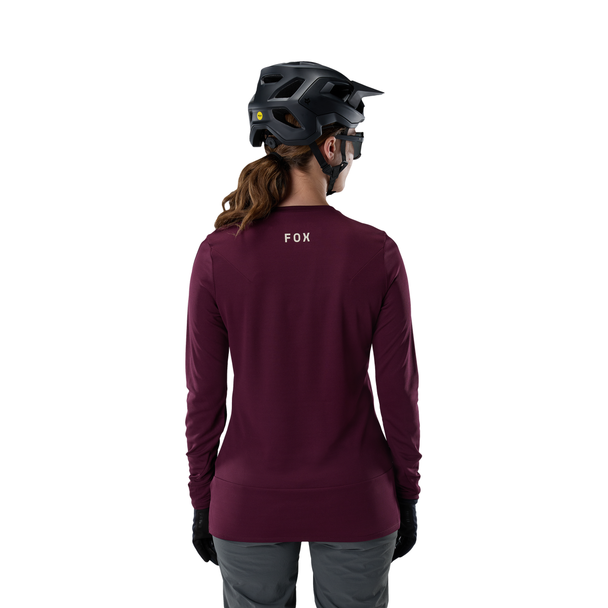 Woman Ranger Long Sleeve Jersey Fox Head - Dark Maroon