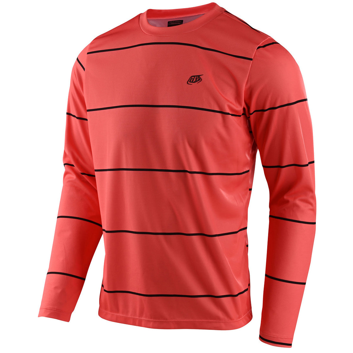 Flowline - Langarm Trikot - Stacked Coral - Rot/Schwarz