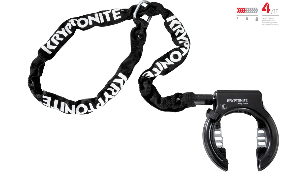 Rahmenschloss AZ (65mm) + Einsteckkette 512 (120cm) - schwarz