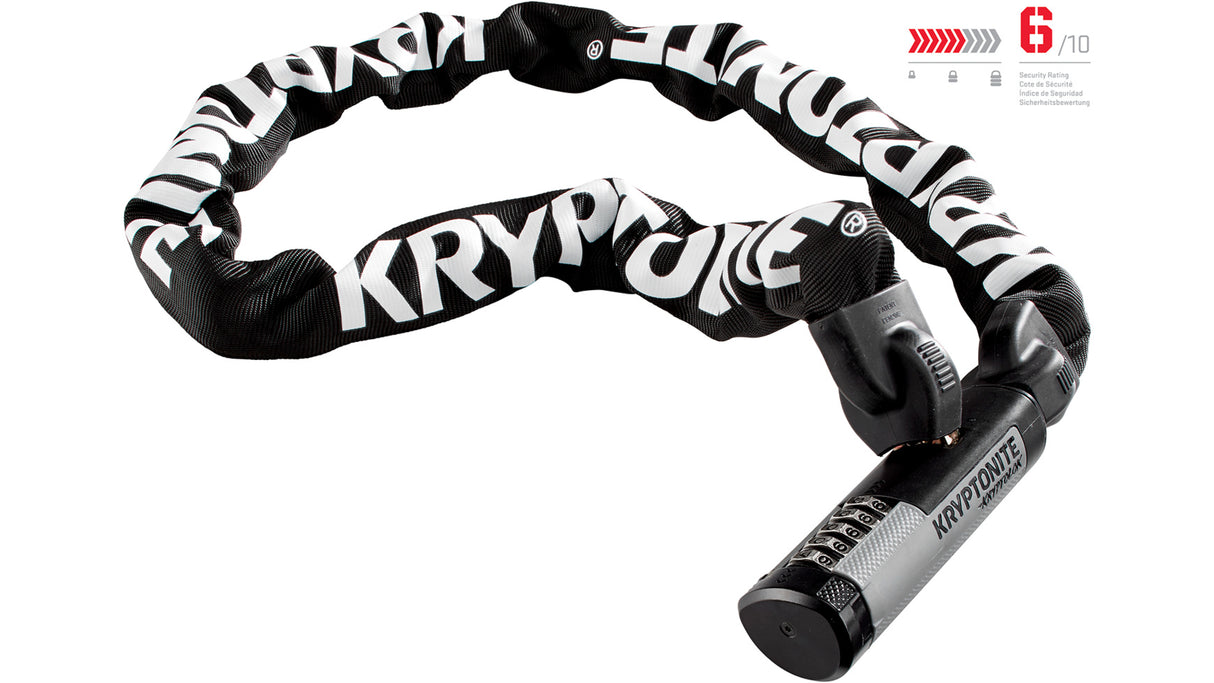 Kryptolok 912 Combo I.C. Kettenschloss (120cm) - schwarz/weiß