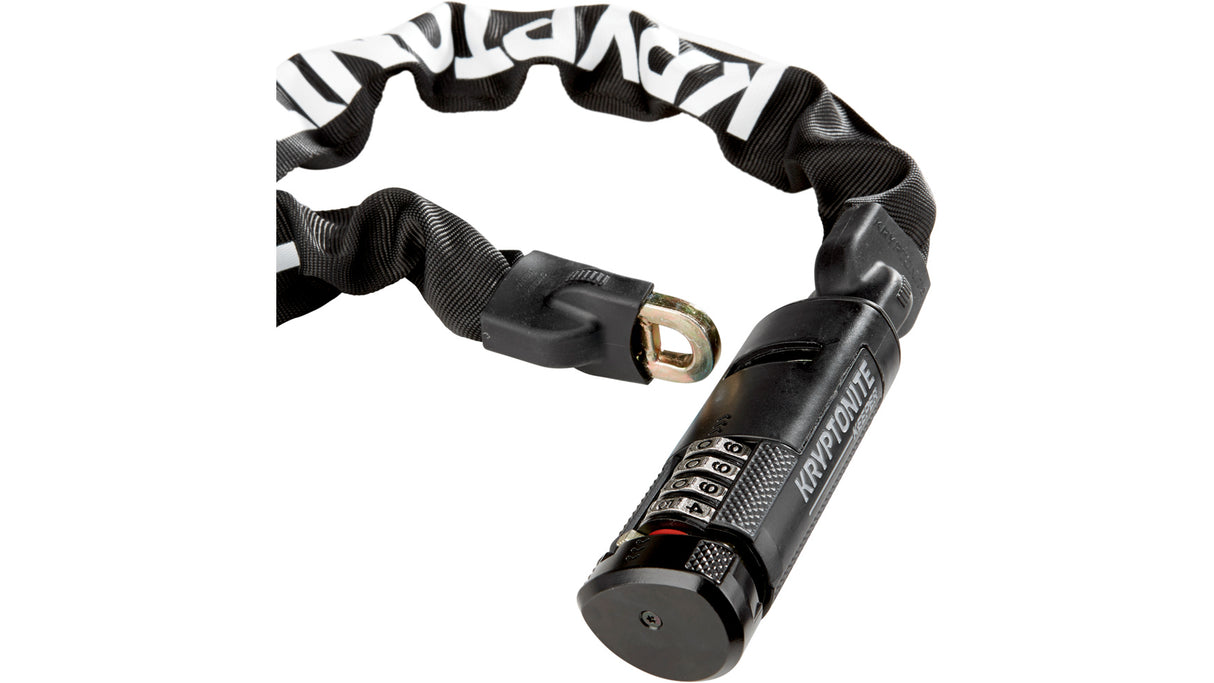 Keeper 712 Combo I.C. Kettenschloss (120cm) - schwarz/weiß