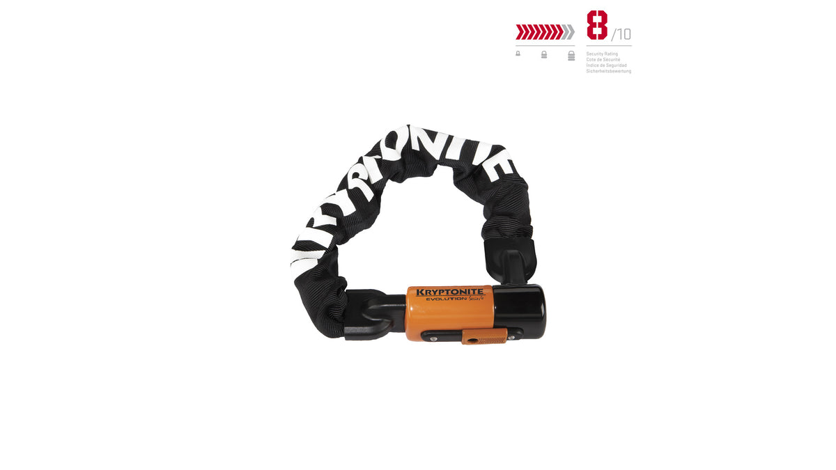 Kryptonite Fahrrad-Kettenschloss Evolution Series 4 Integrated Chain 1055 mini Kettenschloss