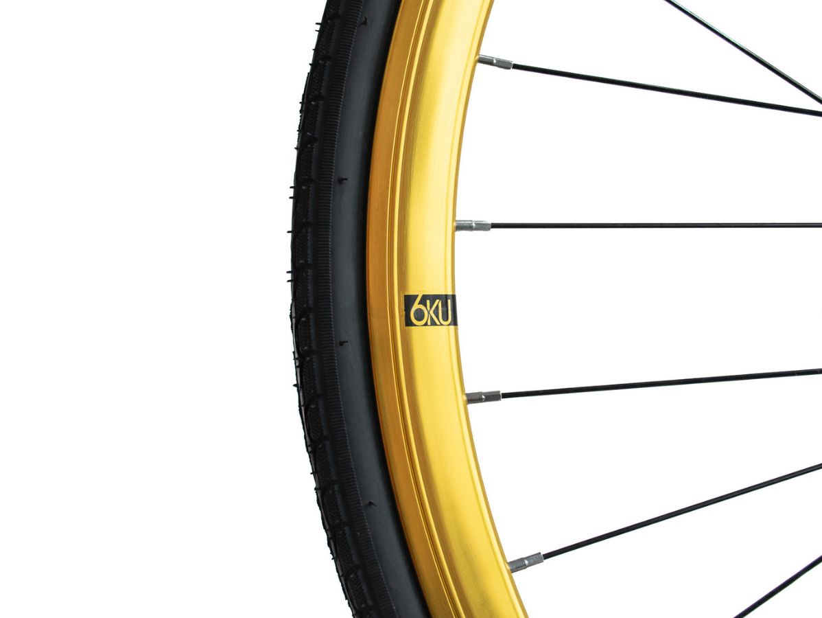 Deep Section Singlespeed Fixed Gear Laufradsatz - 30 mm Felgen - gold