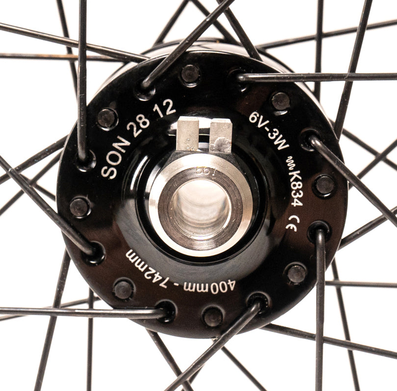 Laufrad SON 28 12 disc center lock + Mavic Open Pro UST Disc 32h