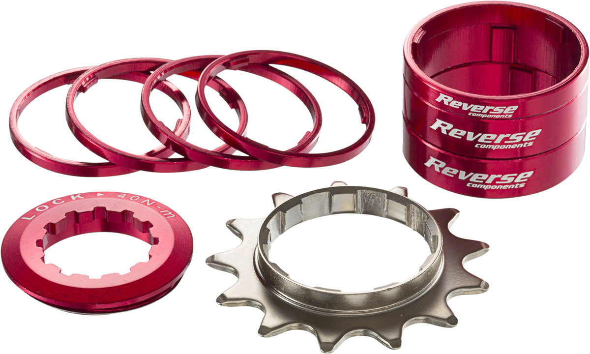 Singlespeed Kit 13T Ritzel + 7 Spacer - rot