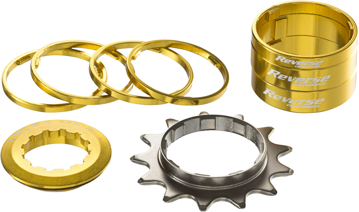 Singlespeed Kit 13T Ritzel + 7 Spacer - gold