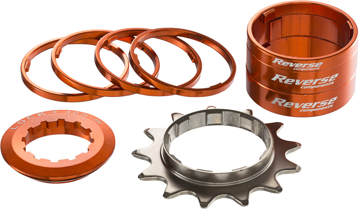 Singlespeed Kit 13T Ritzel + 7 Spacer - orange