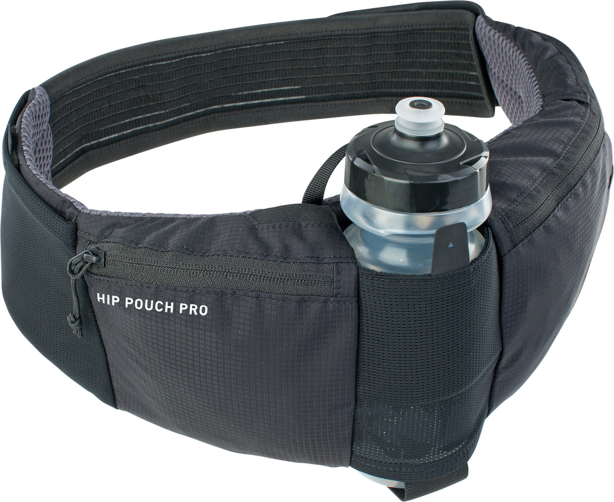 Hip Pouch Pro + 0,55 l Trinkflasche - Schwarz