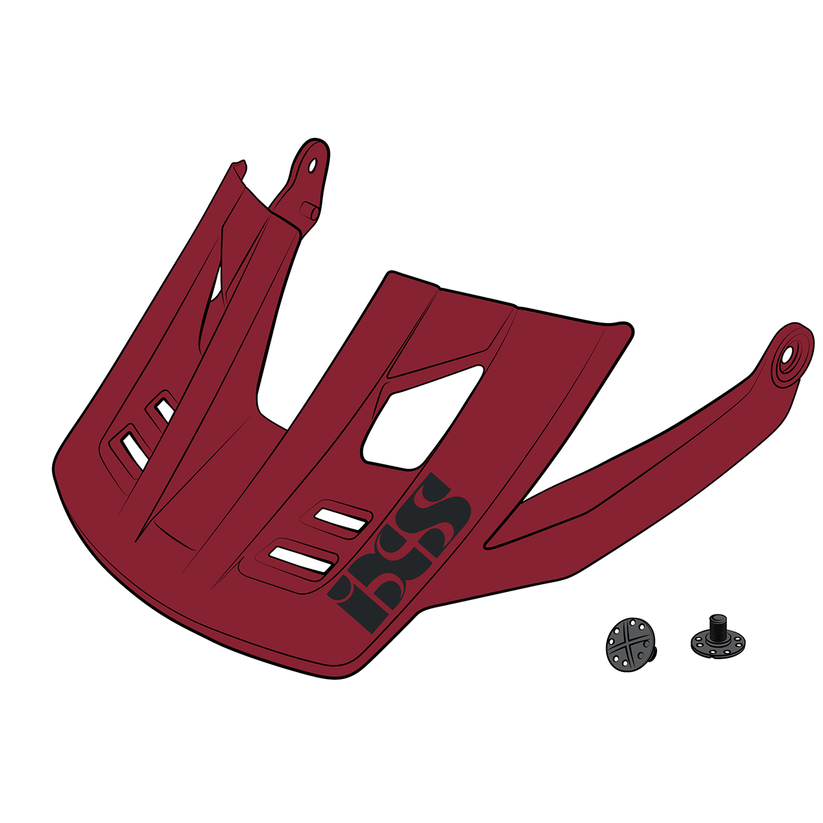 Visor + Pins Trigger FF - night red iXS