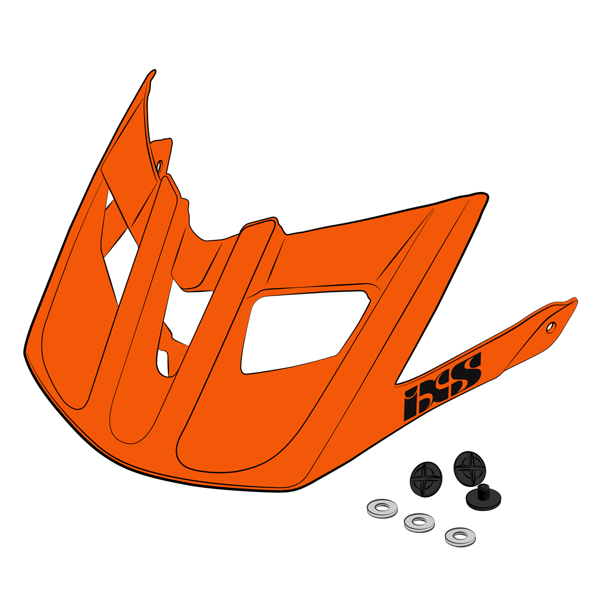 Visor + Pins Trail EVO - orange iXS