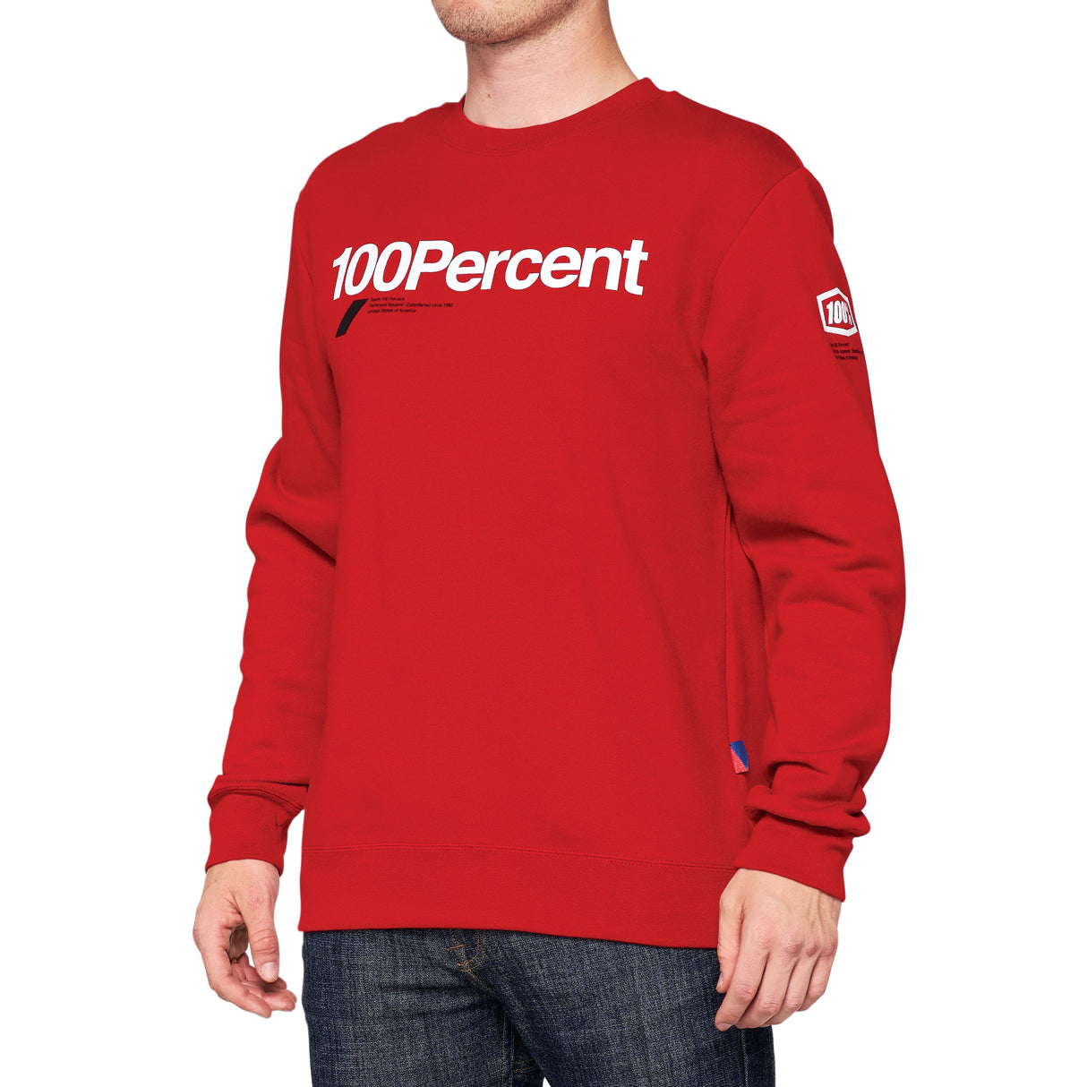 100% Manifesto Crewneck Sweatshirt rot-weiss