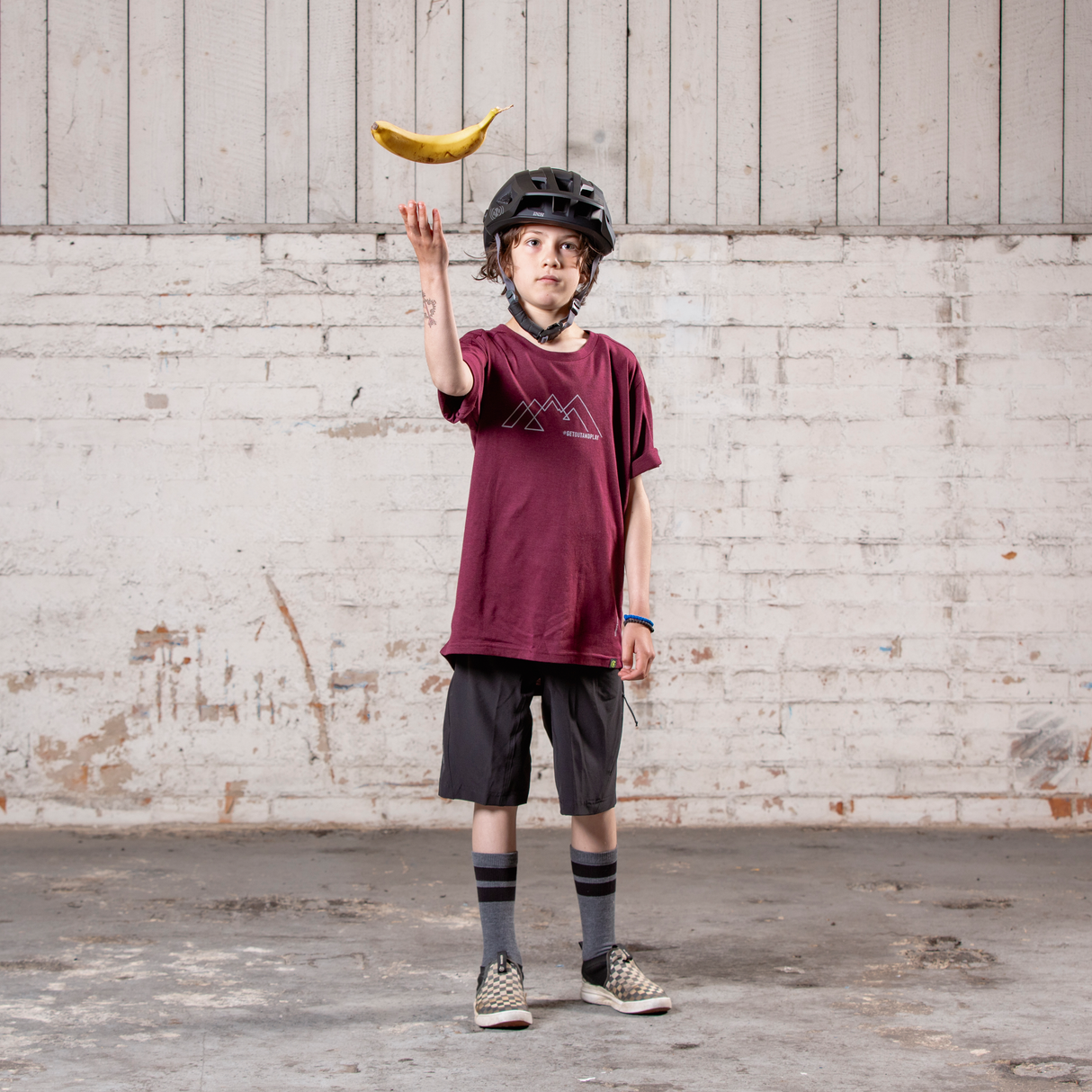 Flow Kids Tech Tee getoutandplay raisin iXS