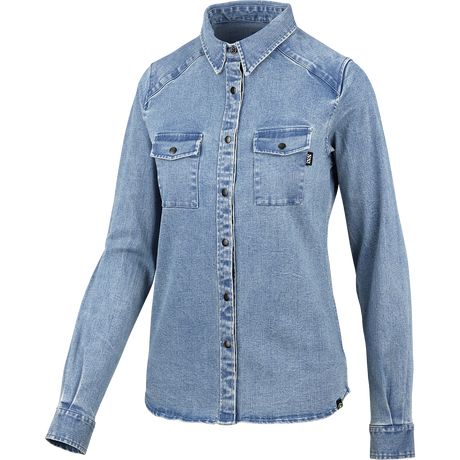 Carve Digger Organic Denim Women Shirt - Washed Blue