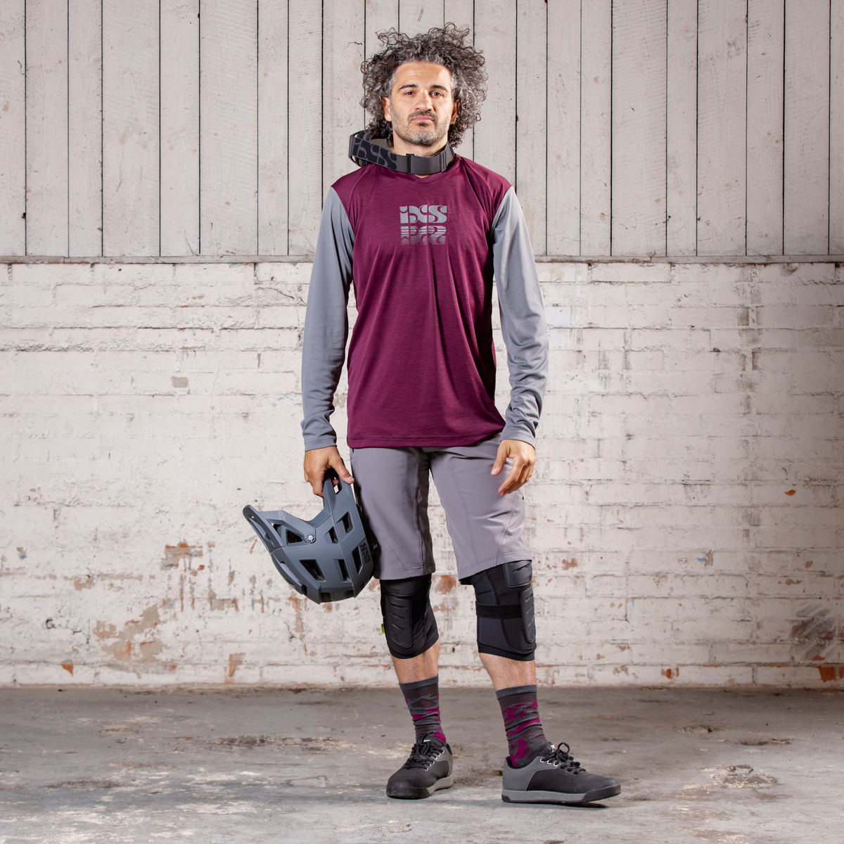 Trigger X long sleeve Jersey raisin-solid graphite iXS