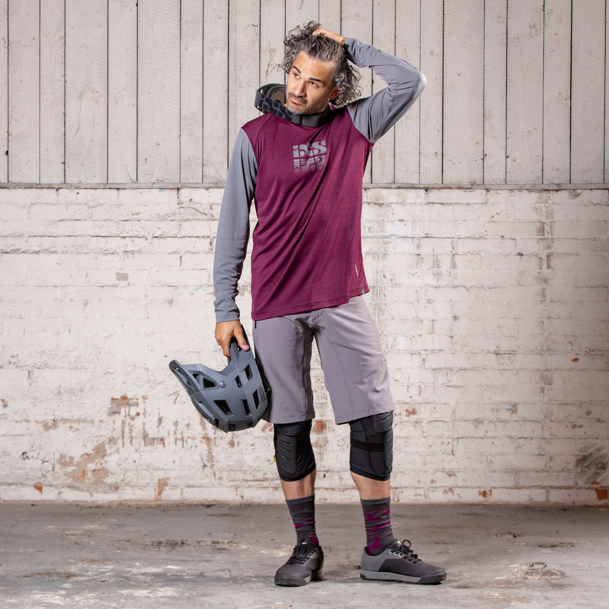 Trigger X long sleeve Jersey raisin-solid graphite iXS