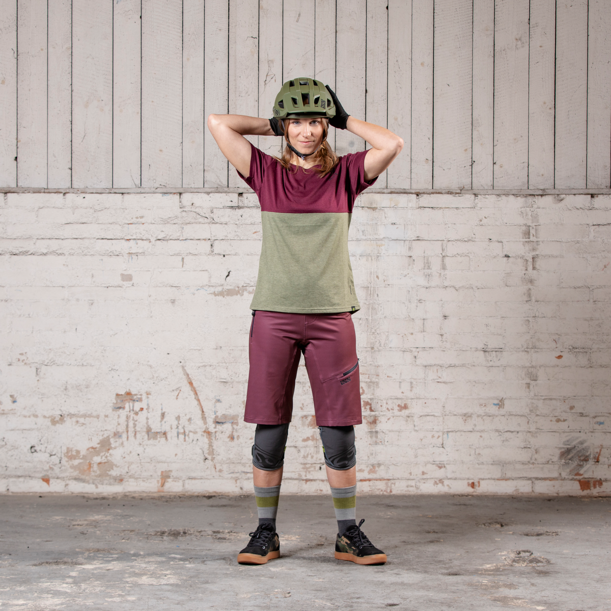 Flow Women Tech Tee Mountain raisin-olive iXS
