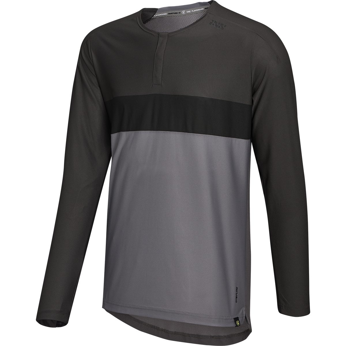 Flow XTG Long Sleeve Henley - Graphite-Black iXS