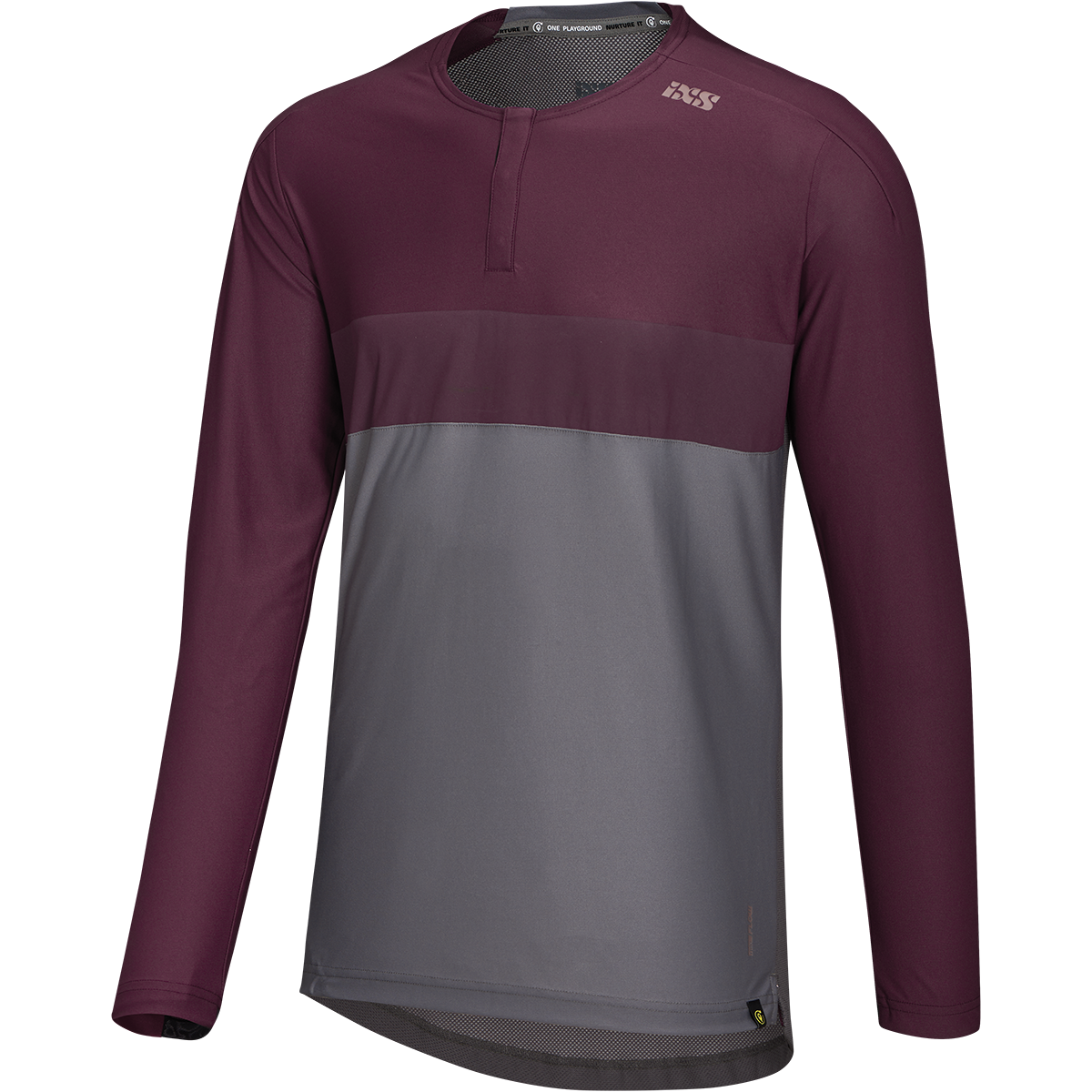 Flow XTG Long Sleeve Henley - Graphite/Raisin iXS