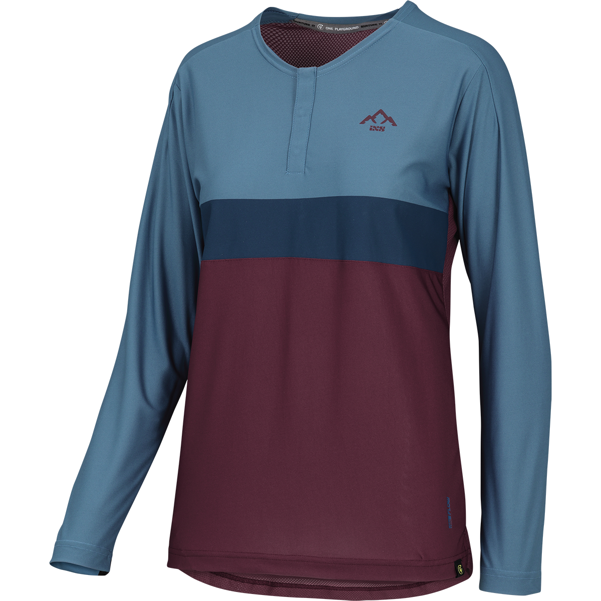 Flow XTG Women's Long Sleeve Henley - Raisin / Marine iXS