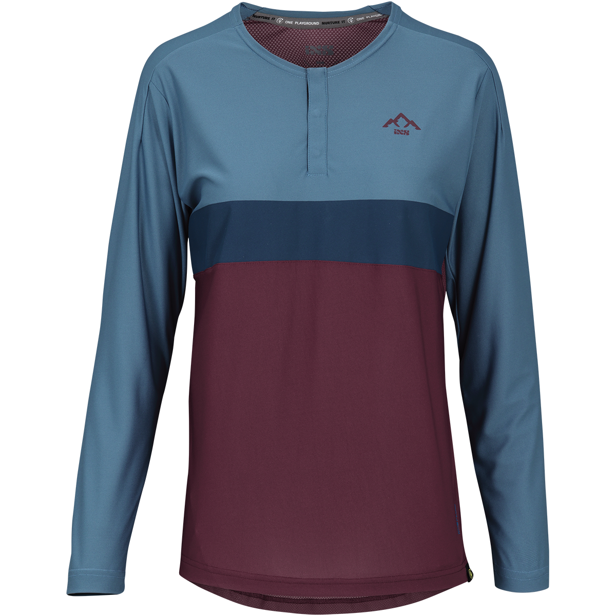 Flow XTG Women's Long Sleeve Henley - Raisin / Marine iXS